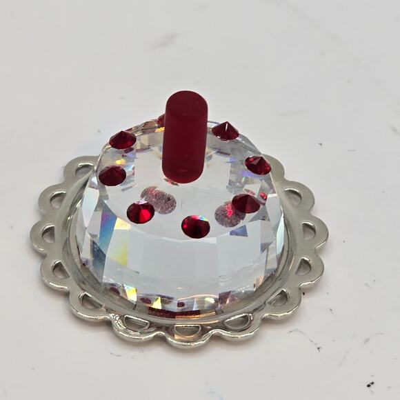 Swarovski Crystal Birthday Cake Rhodium Tray No Box Missing Flame 296555 - Picture 3 of 7